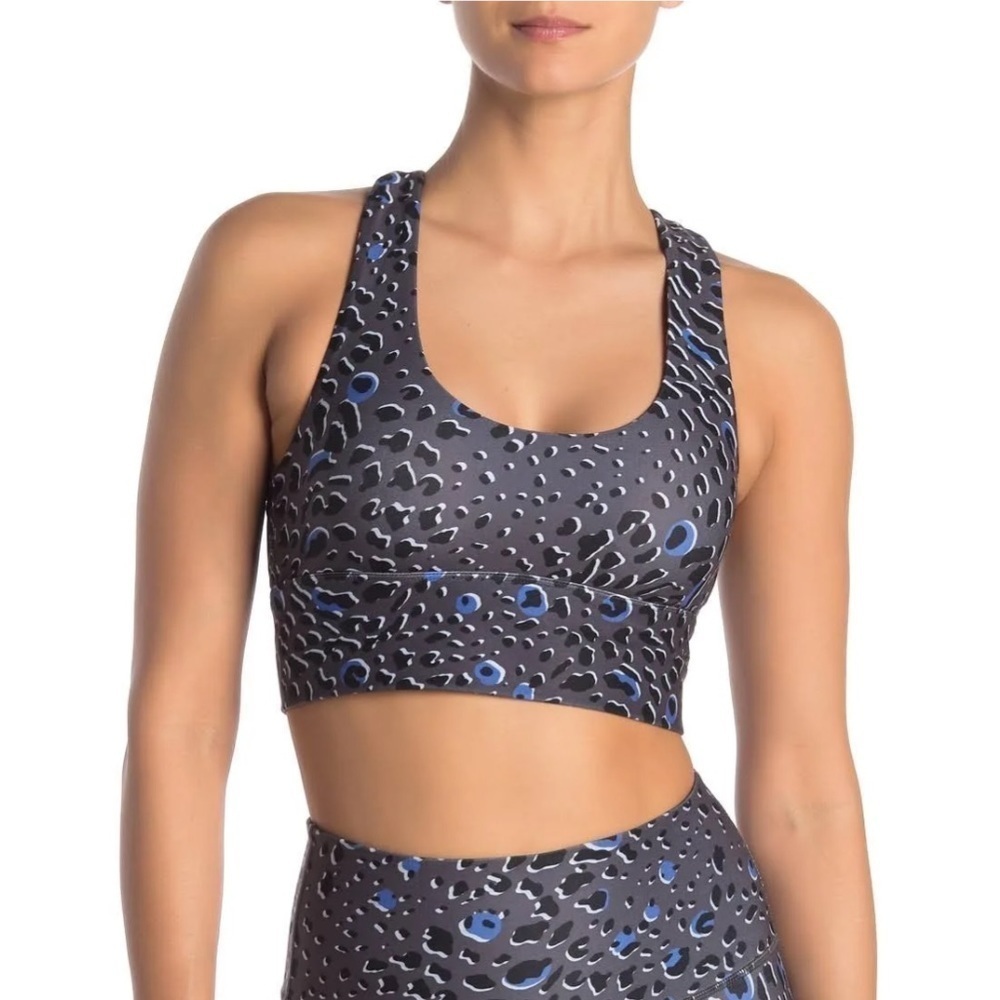 BETSY JOHNSON Glacial Leopard Extended Sports Bra